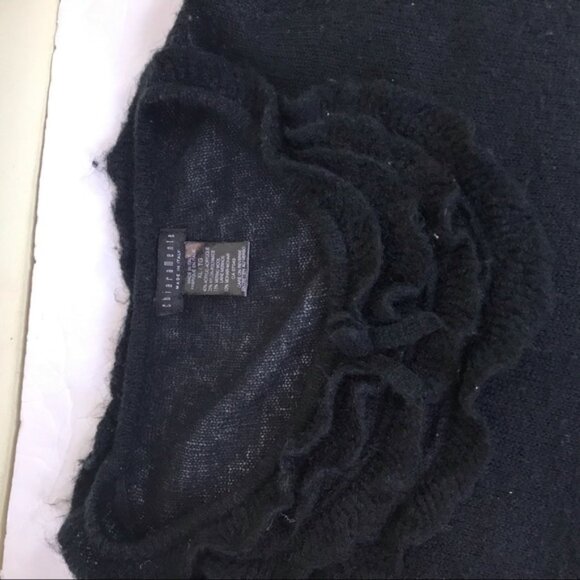 Chiaramente Ruffles Mohair Sweater Crew Neck Cozy Wool Blend Lightweight Knit XL - Picture 12 of 14